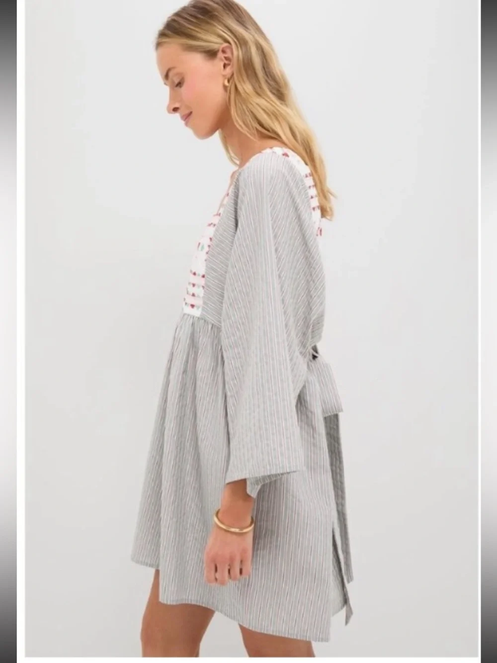 NWT TUCKERNUCK POMANDER PLACE Sage Stripe Embroidered Sadona Dress Size small - Picture 5 of 16